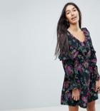 Influence Tall Floral Print Dress With Ruffle Details-multi