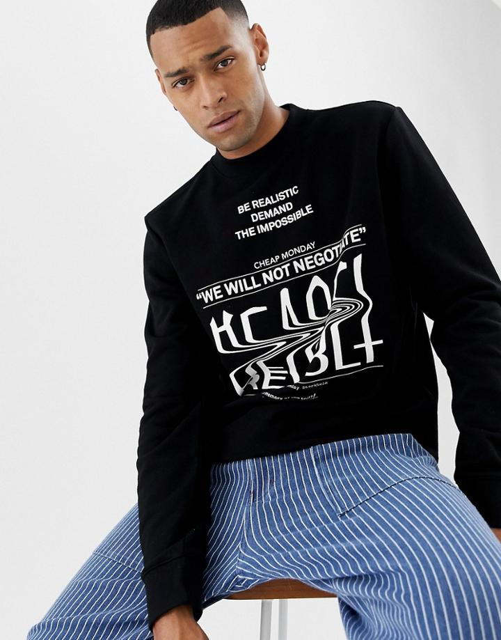 Cheap Monday Revolt Sender Sweatshirt Black - Black
