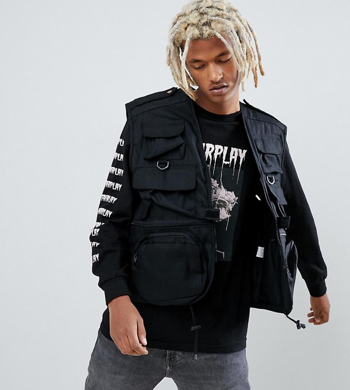 Reclaimed Vintage Revived Vest In Black - Black