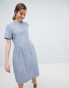 Selected Stripe Shirt Dress - Blue