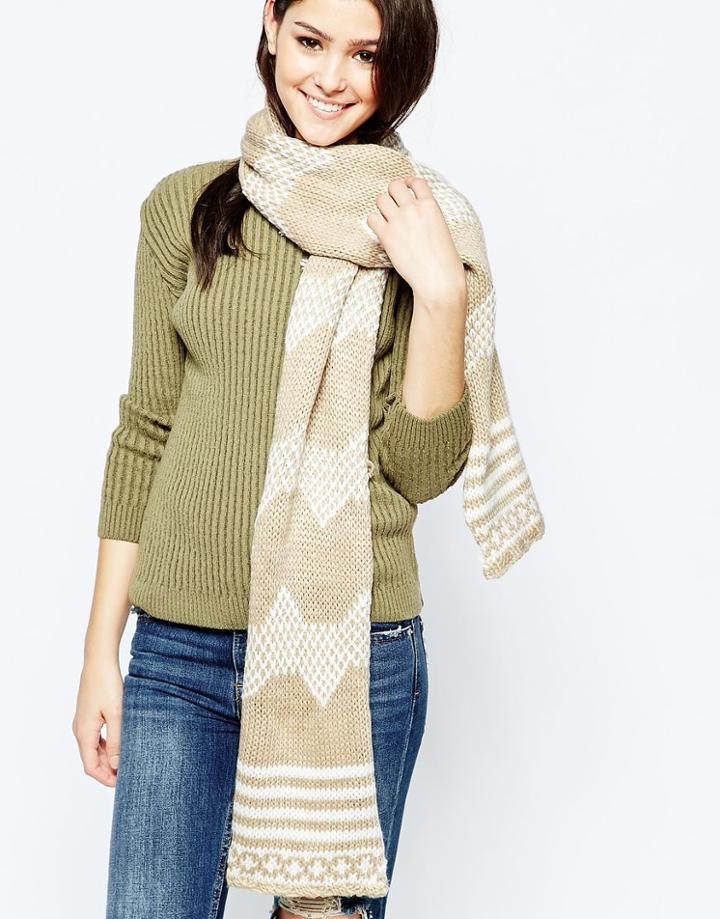 Echo Highland Knit Scarf - Beige