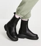 Public Desire Wide Fit Concept Curved Sole Chelsea Boots In Black