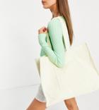 South Beach Terrycloth Tote In Cream-white