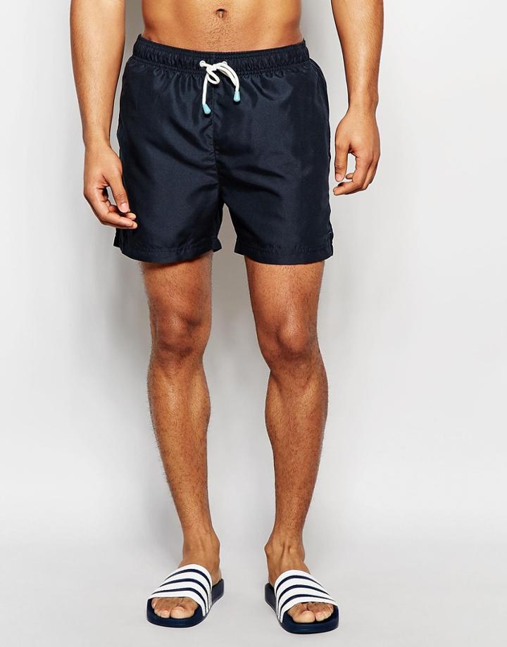 Oiler & Boiler Swim Shorts In Mid Length - Black