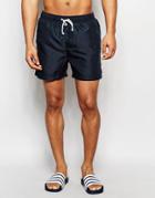 Oiler & Boiler Swim Shorts In Mid Length - Black