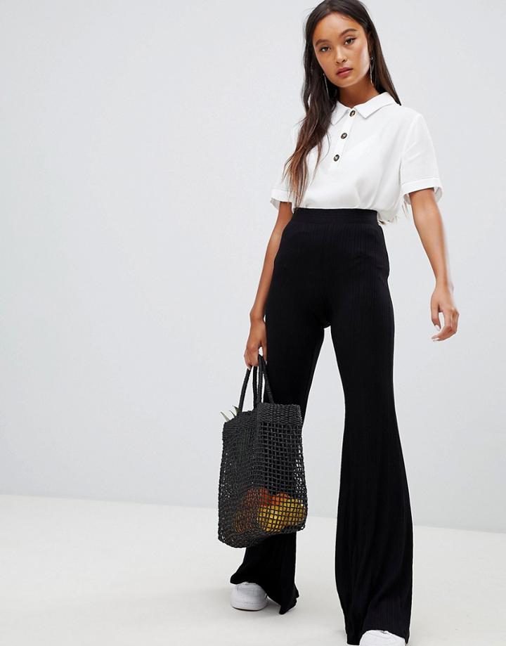 Bershka Flare Pants - Black