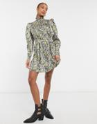 Topshop Idol Paisley Mini Dress In Multi