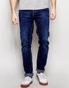 Pull & Bear Skinny Jeans In Mid Wash Blue - Blue