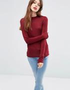 Asos Sweater With Crew Neck In Soft Yarn - Red