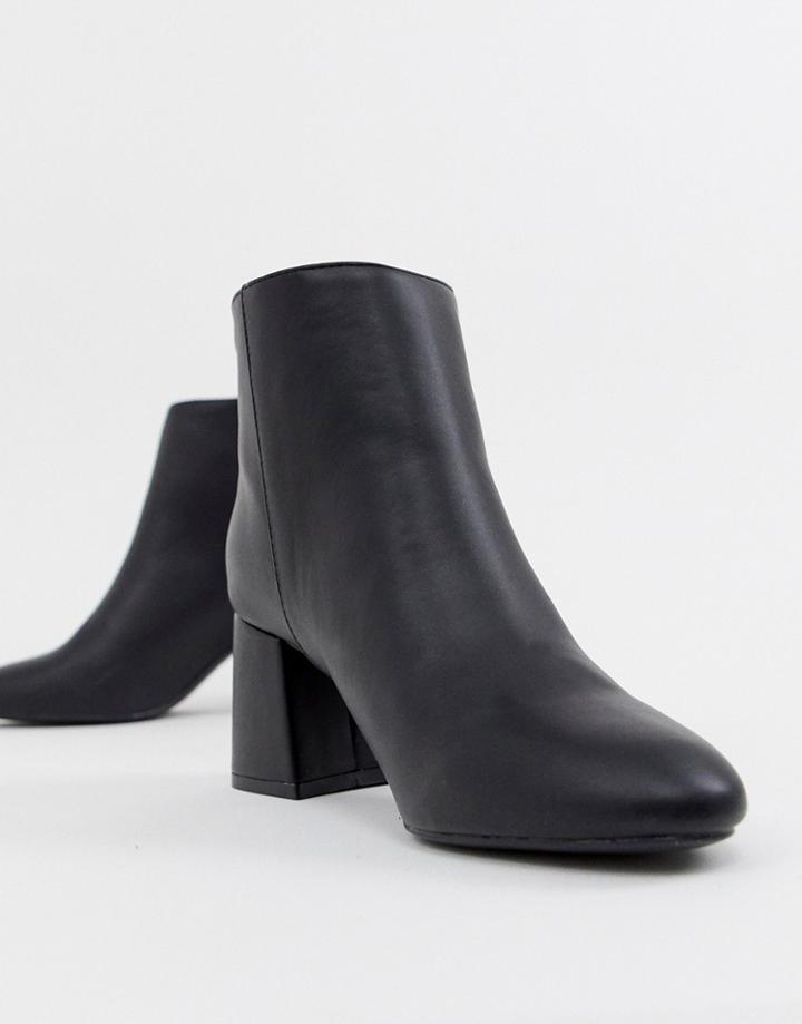 Pull & Bear Heeled Boot - Black