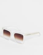 Quay Icy White Frame Square Lens Sunglasses