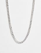The Status Syndicate Chain Necklace With Square Composite Detail In Silver