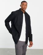 Topman Relaxed Oxford Shirt In Black