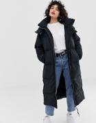 Tommy Jeans Oversized Tube Quilted Coat - Black