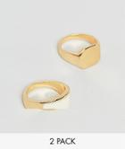 Designb Signet Ring Pack In Gold - Gold