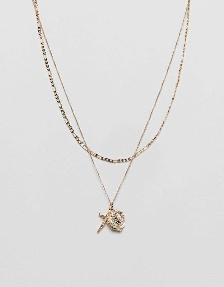 Chained & Able Double Layer Bunch Necklace In Gold - Gold