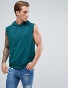 D-struct Sleeveless Hooded Sweat - Green