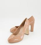 Simply Be Wide Fit Kenya Block Heeled Shoes In Beige-neutral