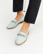 Asos Design Mercury Chain Loafer Flat Shoes In Mint