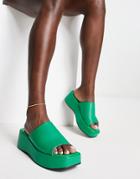 Monki Chunky Platform Sandals In Green