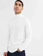 New Look Long Sleeve Roll Neck T-shirt In White