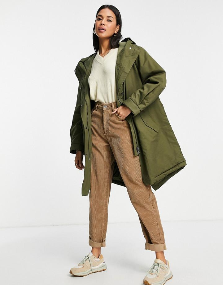 Whistles Classic Parka In Khaki-green