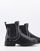 Truffle Collection Studded Ankle Boots In Black