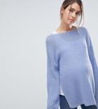 Asos Design Maternity Nursing Sweater With Lace V Back - Blue