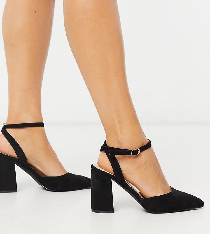 Raid Wide Fit Exclusive Neima Block Heeled Shoes In Black