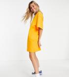 Collusion Cotton Mini T-shirt Dress In Orange - Purple