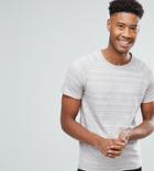 Selected Homme Tallt-shirt In Marl Stripe - Gray