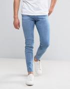 Diesel Stickker Super Skinny Jeans 084da Mid Light Wash - Blue