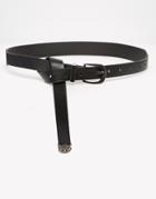 Asos Cat Tipped Boyfriend Belt - Black