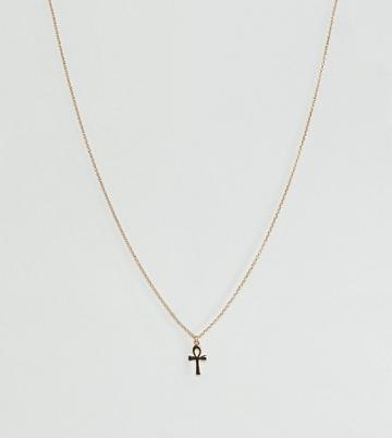 Regal Rose Gold Plated Ankh Necklace - Gold
