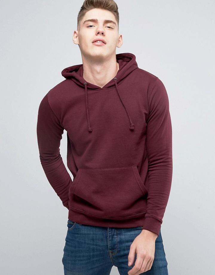 Brave Soul Basic Overhead Hoodie - Red