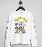 Asos Design Curve Oversized Sweatshirt With Happy Days Graphic Print In White