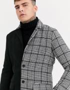 The Couture Club Overcoat In Black And Check Print