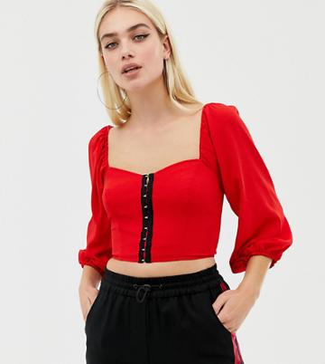 Collusion Milk Maid Top With Hook And Eye - Red