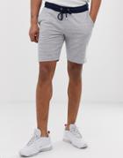 Asos Design Skinny Shorts In Gray Interest Fabric