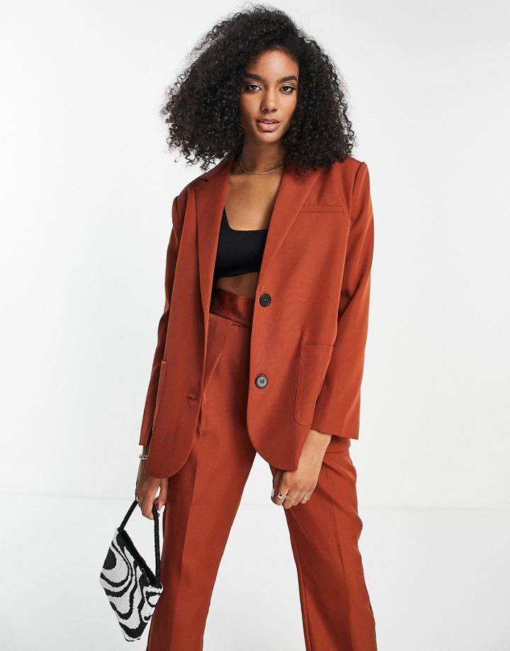 4th & Reckless Tailored Blazer In Rust - Part Of A Set-orange