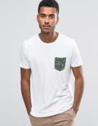 Brave Soul Camo Pocket T-shirt - White
