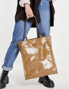 River Island Coated Canvas Shopper Bag In Khaki-green