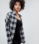 Missguided Shirt In Check - Black