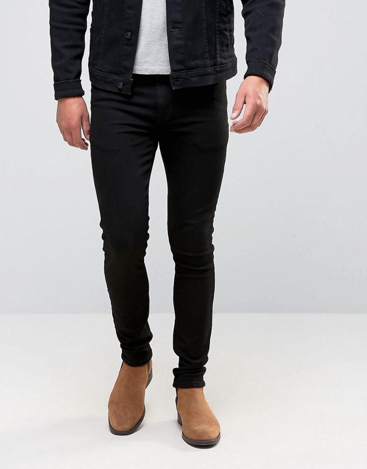 Asos Design Super Skinny Jeans In Black - Black