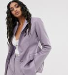 Unique21 Fitted Blazer In Lilac Pu Two-piece - Purple