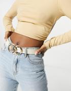 Asos Design Double Chain Waist And Hip Belt In Beige-neutral