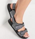 Asos Design Wide Fit Factually Sporty Sandals With Diamantes-multi