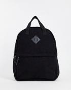 Asos Design Backpack With Grab Handle In Black Cord