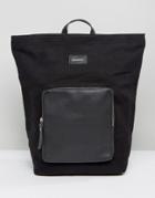 Sandqvist Misha Cotton Canvas & Leather Backpack - Black