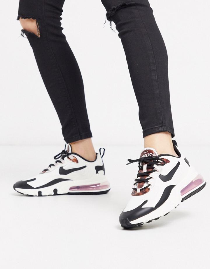 Nike Air Max 270 React Cream And Tortoise Shell Trainers-white